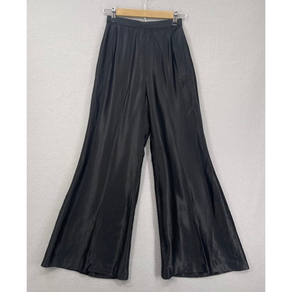 Vintage Union Made Satin Pants Womens 24" Waist Flare Bell Bottom High Waist